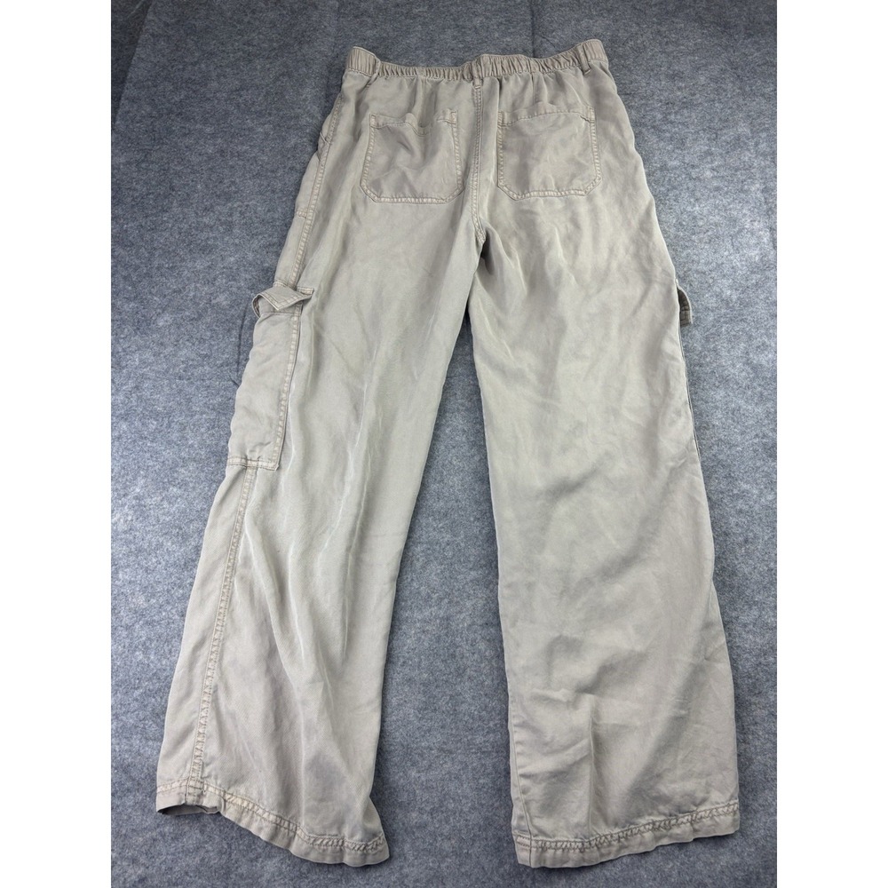 Risen Jeans Women's L High Rise Wide Leg Tencel Pocket Cargo Pants Boho Coastal - Picture 9 of 10